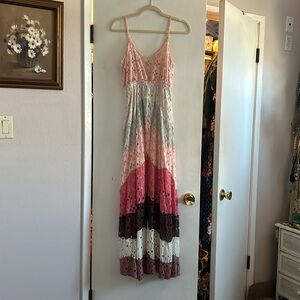 Anthropologie Raga eyelet ombré Colorblock dress